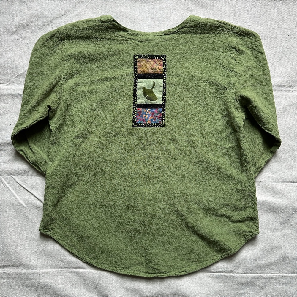 Brie Kriebel handmade boho cotton top with quilted design - Picture 2 of 5